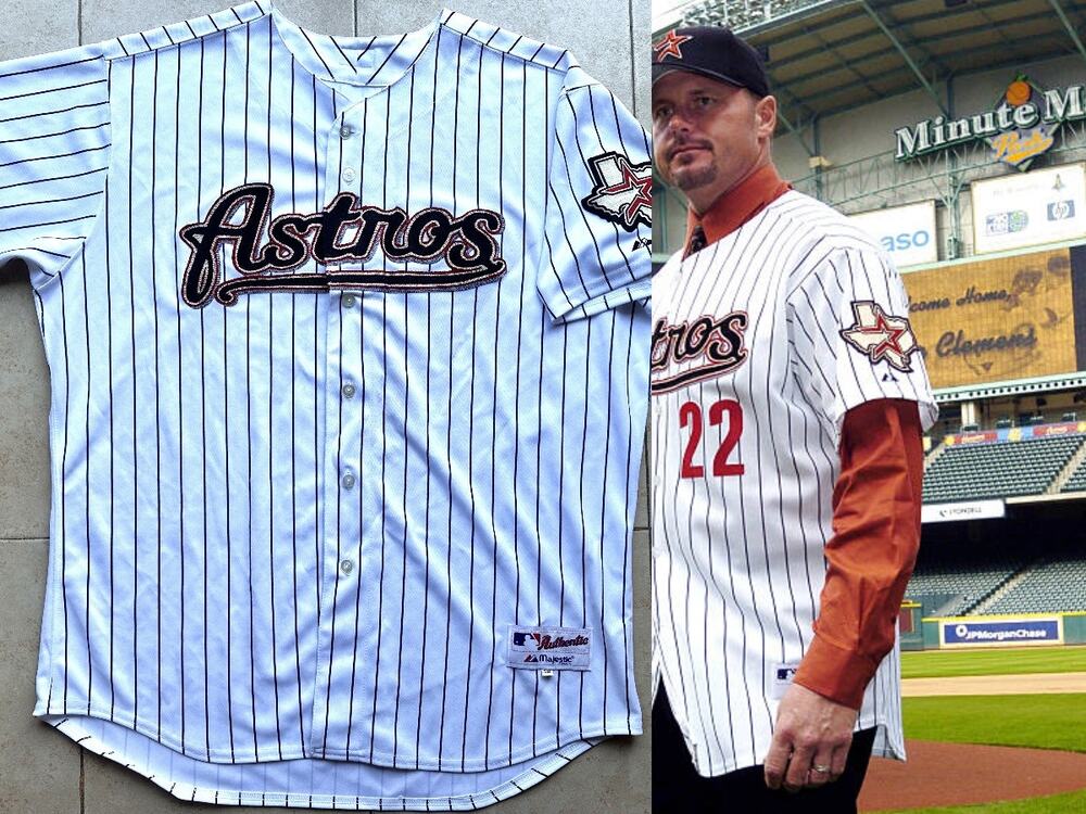 Houston Astros 2000s Majestic AUTHENTIC jersey 56 3XL white Pinstripe MLB vtg